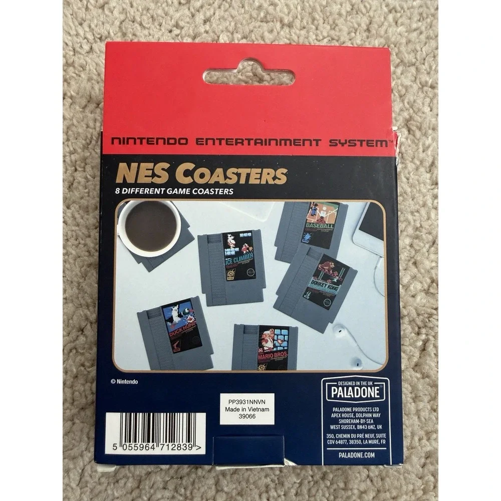 Nintendo NES Classic‎ (8) Game Cartridge Coasters Super Mario Donkey Kong Zelda